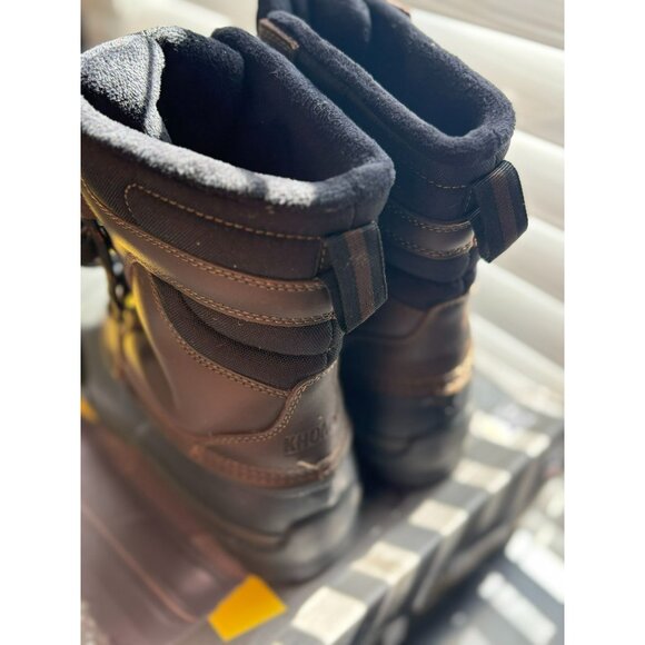Khombu Mens Waterproof Winter Boots Brown Black Insulated Warm Durable Snow 9 - Picture 5 of 8